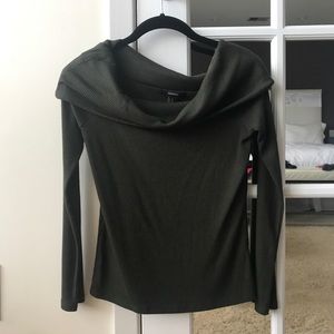 Off the shoulder ribbed sweater